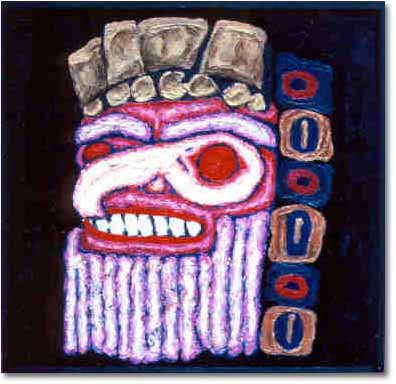 painting entitled 'Cretan-Indian Mask #1', from 1980