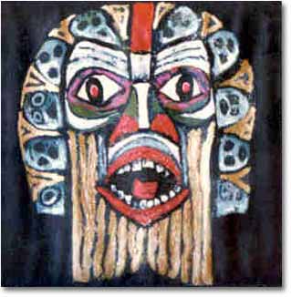 painting entitled 'Assirian-Indian Mask #3', from 1980