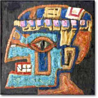 painting entitled 'Mediterranean-Indian Mask #4', from 1980