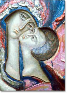 painting detail entitled 'Madonna and Child (based on OUR LADY of TOLGA)', from 1988