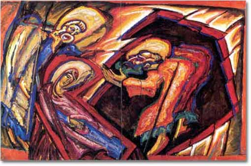 painting entitled 'Dormition of the Virgin w/Two Apostles', from 1993