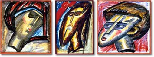 painting entitled 'St. Mary, Jesus and St. John (Triptych)', from 1987