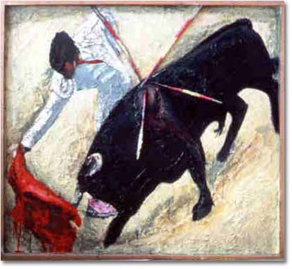 painting entitled 'Pase Con La Derecha ('Straight Pass')', from 1985