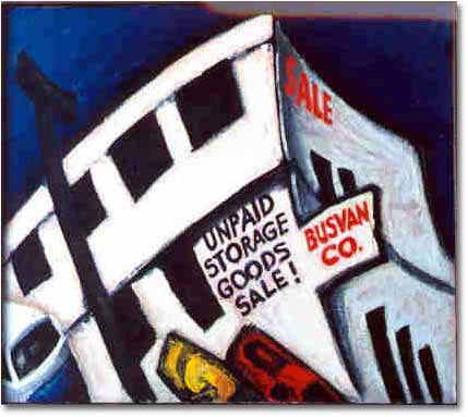 painting entitled 'Unpaid Storage Goods Sale', from 1981