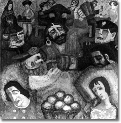 painting entitled 'Shashlik Restaurant & Portrait of Irina', from 1967