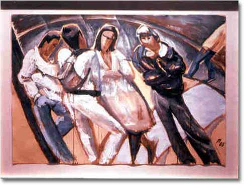 painting entitled 'Group of Asian Students', from 1988