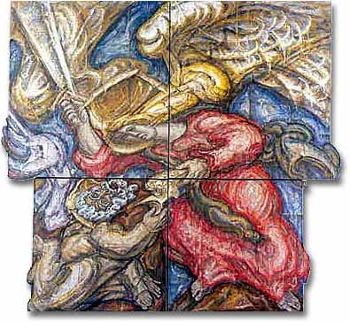 painting entitled 'Angel and Prophet (Ezekiel 2:10)', from 1991