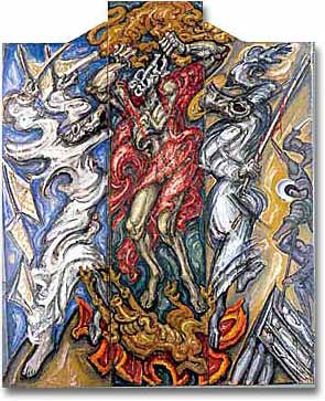 painting entitled 'Three Deeds of Moses (Exodus 32:19, 20, 27)', from 1992