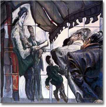 painting entitled 'Tourists in San Francisco (Mime)', from 1990