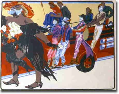 painting entitled 'Gay Parade Scene (Carnival Scene)', from 1980-81
